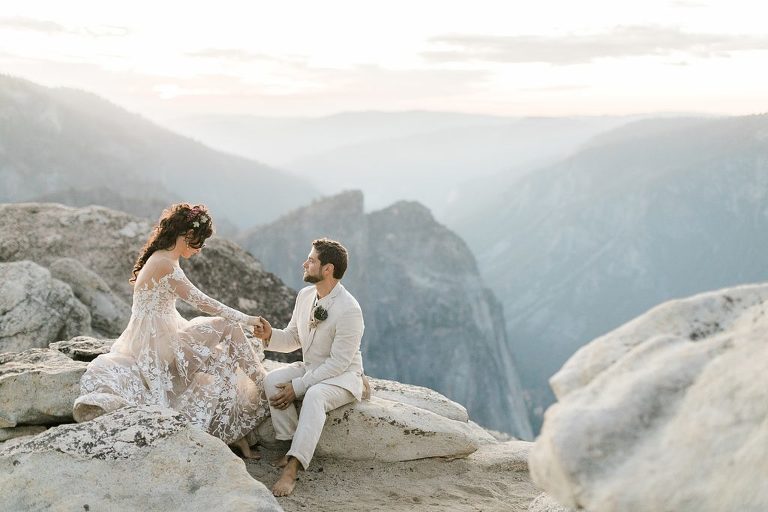 Wedding vows on the top of Taft Point