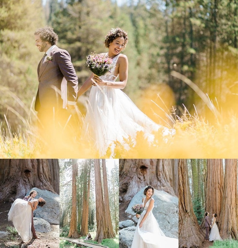 Elopement wedding ceremony in Sequoia National Park