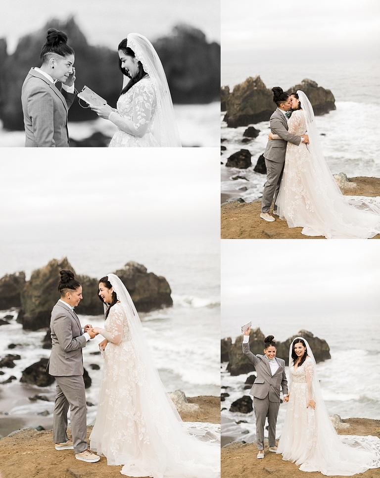 Self-solemnizing elopement ceremony ideas from Mussel Rock Park in Bay Area